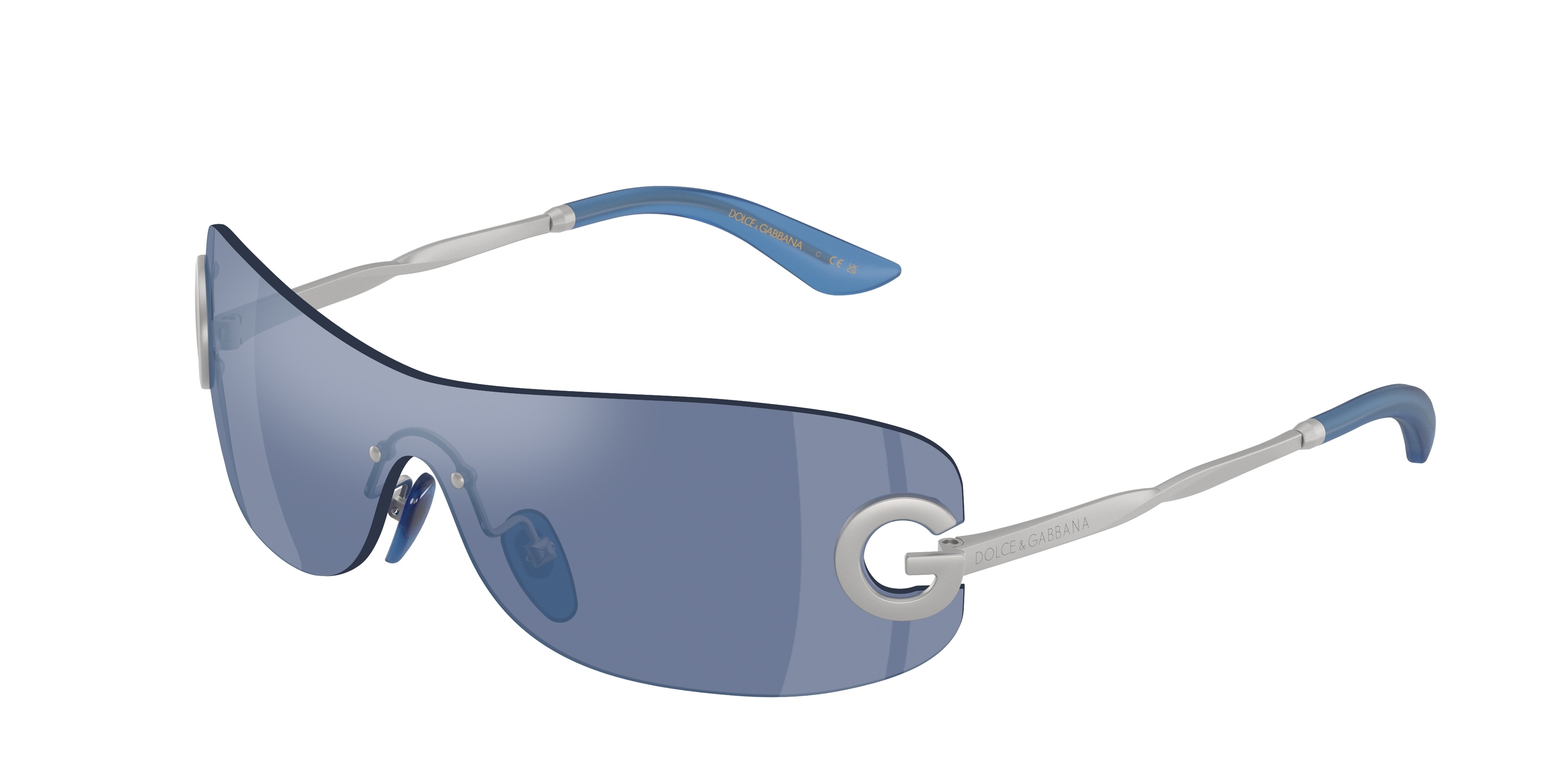 Dolce & Gabbana Kid DX2001  13641U Sunglasses Metal Silver Violet Squared Mirrored-image